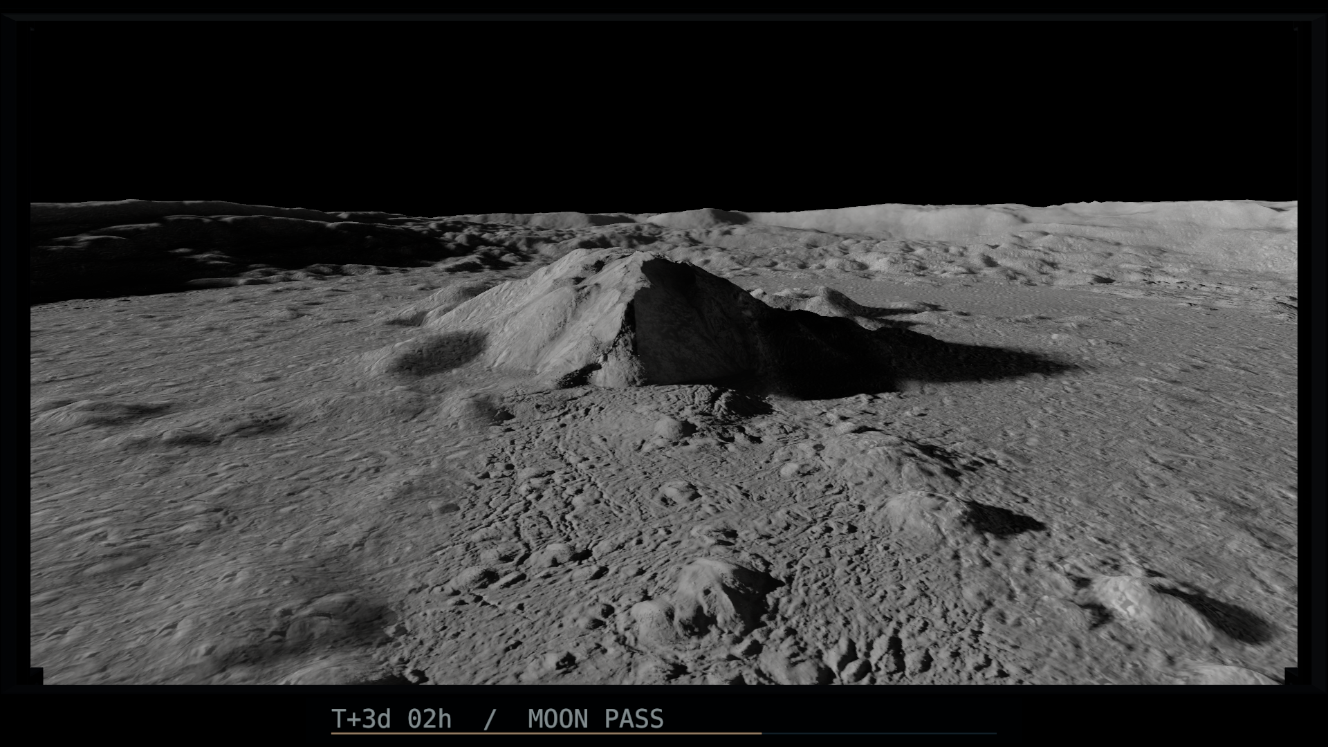 Front wall at story 5:56, Tycho central peak on the Moon