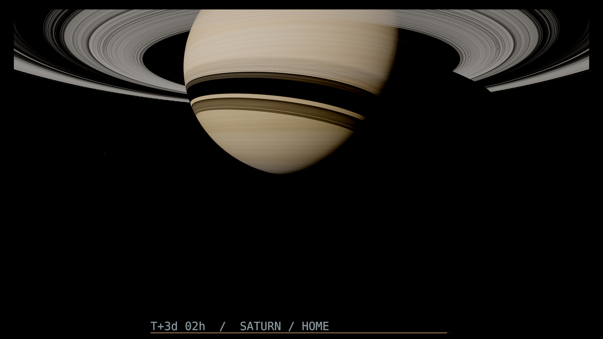 Front wall at story 9:00, Saturn with rings above