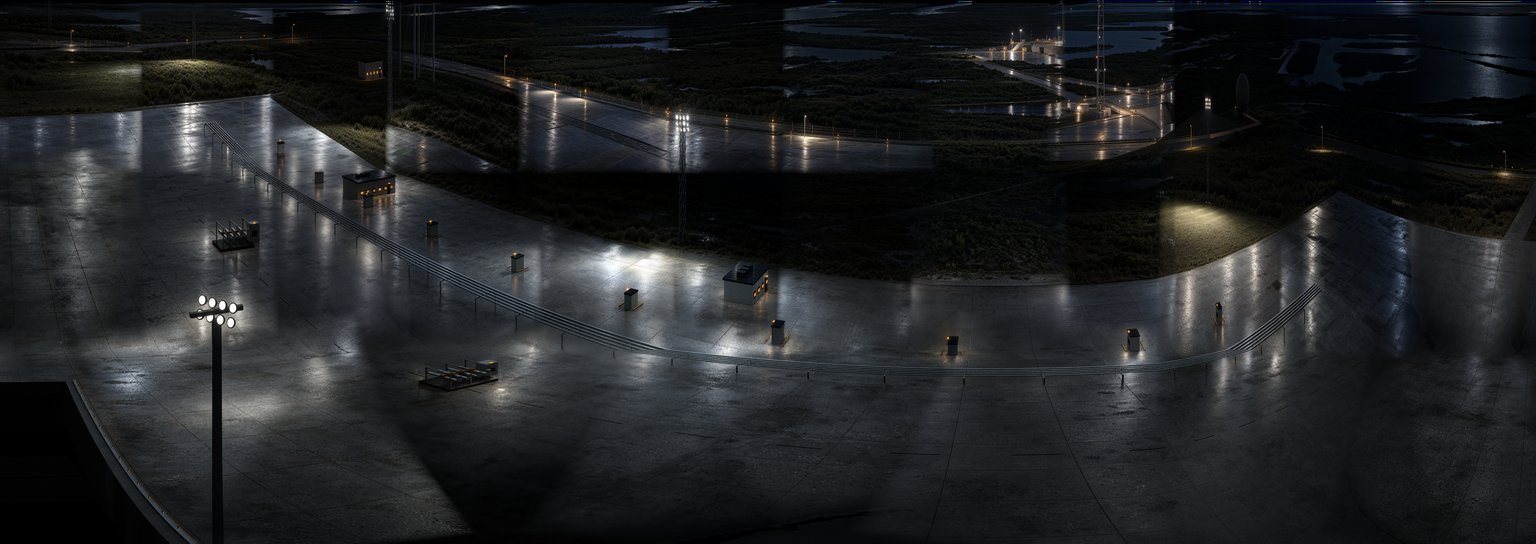 Unwrapped east half of the projected matte painting